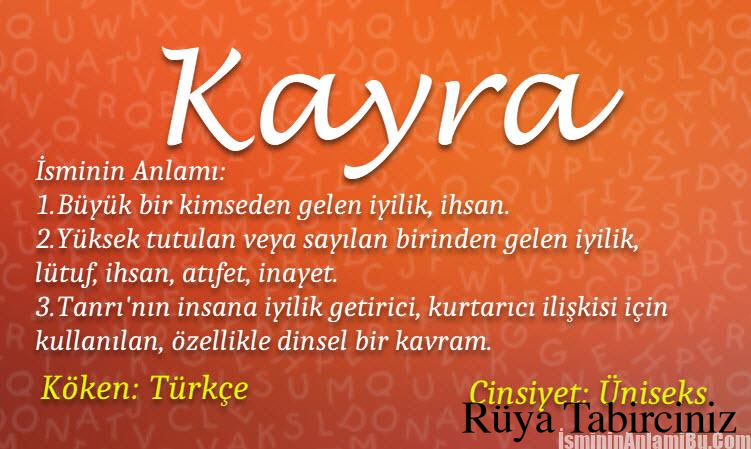 kayra isminin anlami