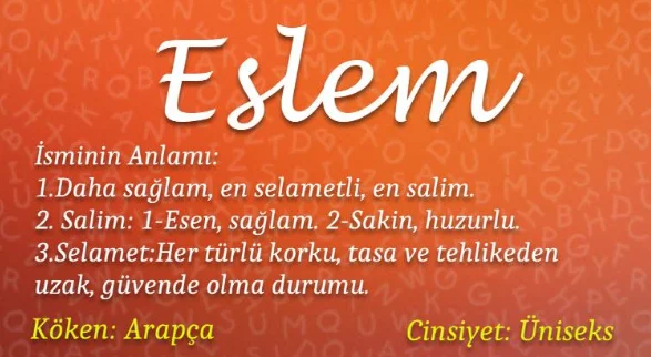 eslemin anlami ne