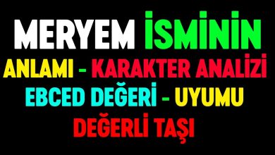 meryem isminin anlami